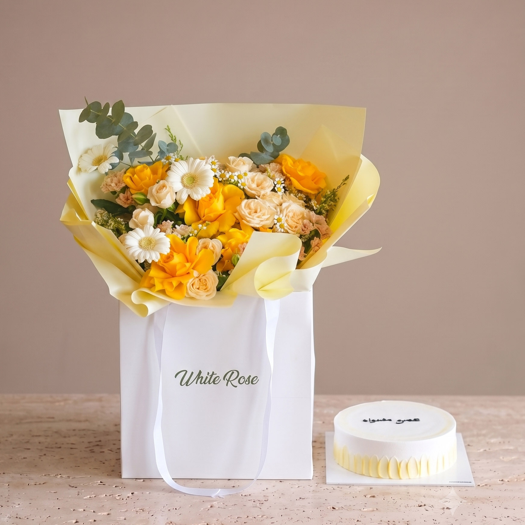 Blooming petals and Sweet cake