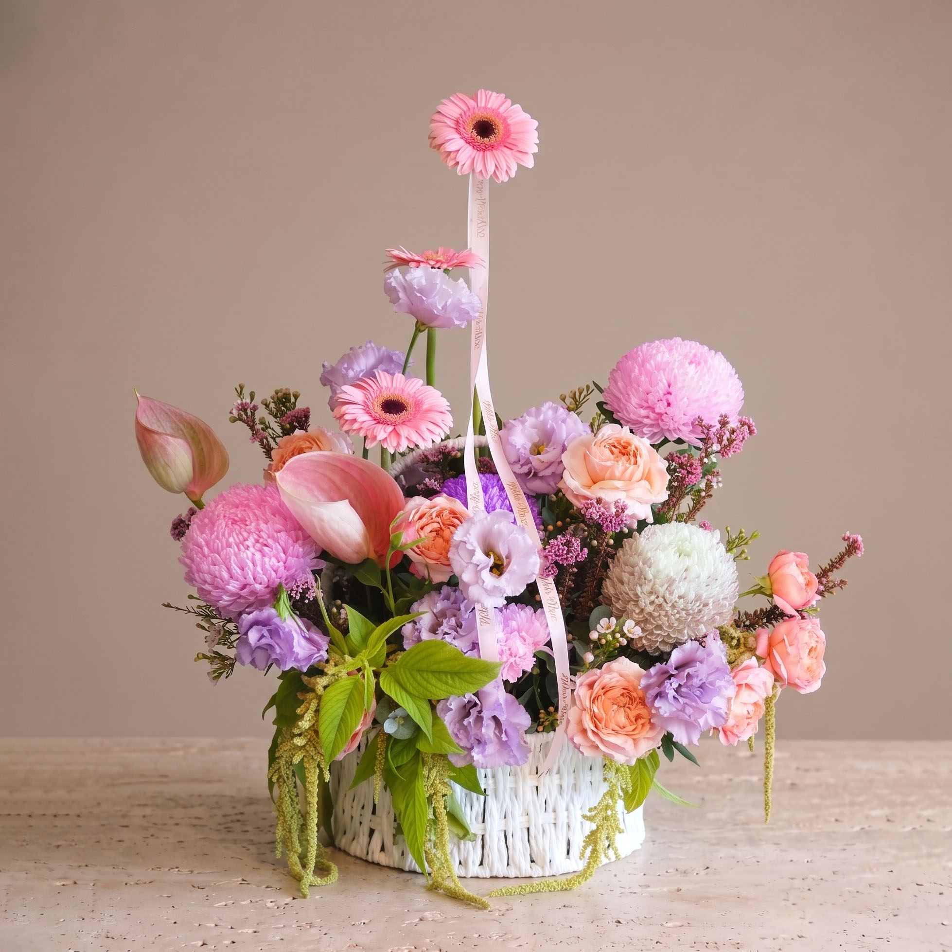 Pink Bloom Basket