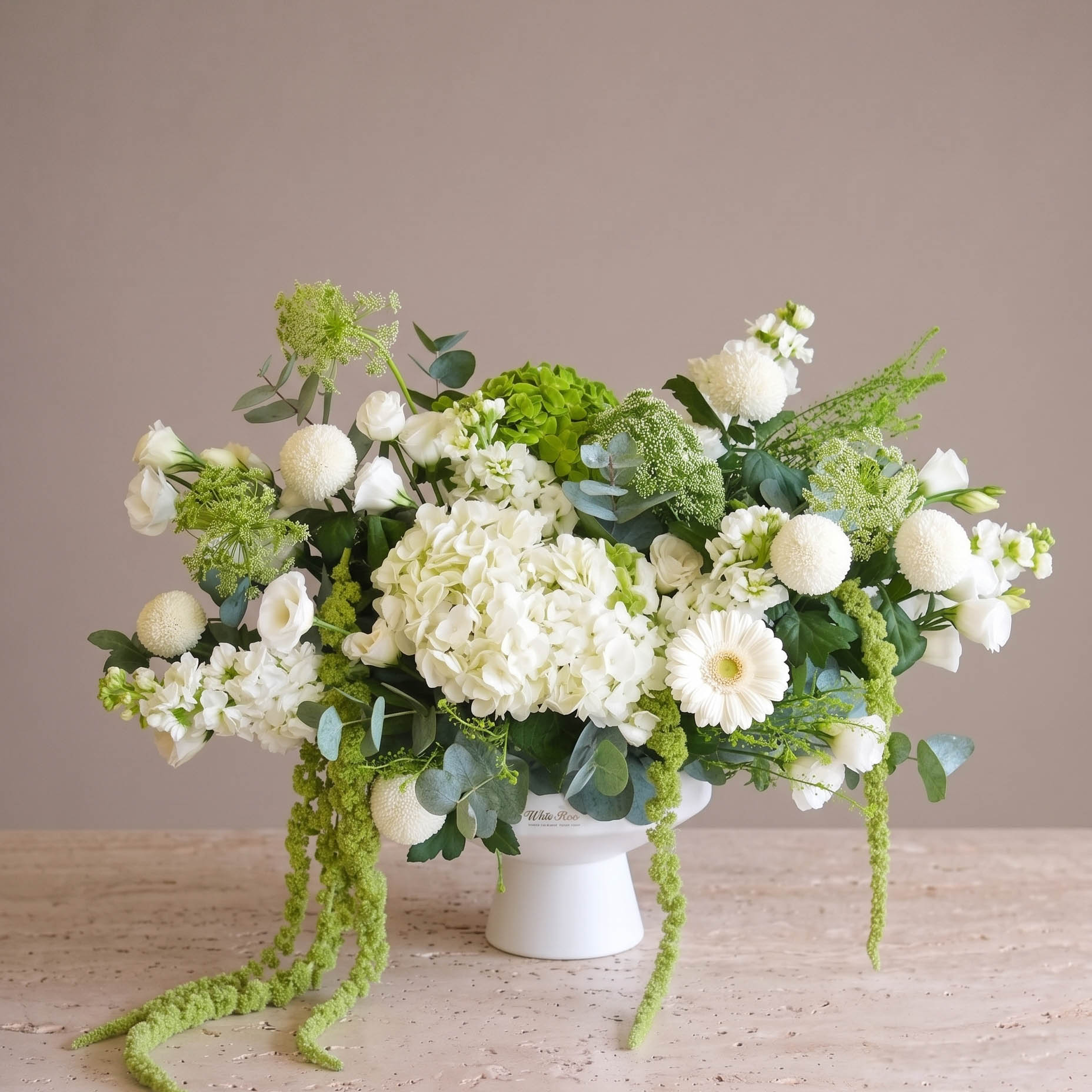 Green Petal Delight vase